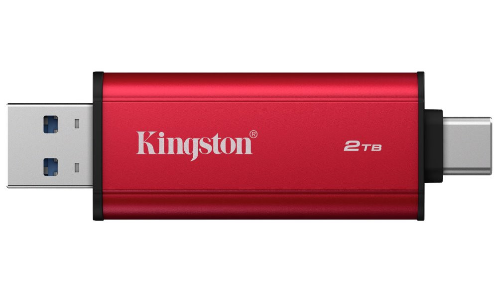 KINGSTON Dual Portable SSD 2TB SSD / externí SSD / USB type A + C / USB 3.2 Gen 2x2 / černo-červený