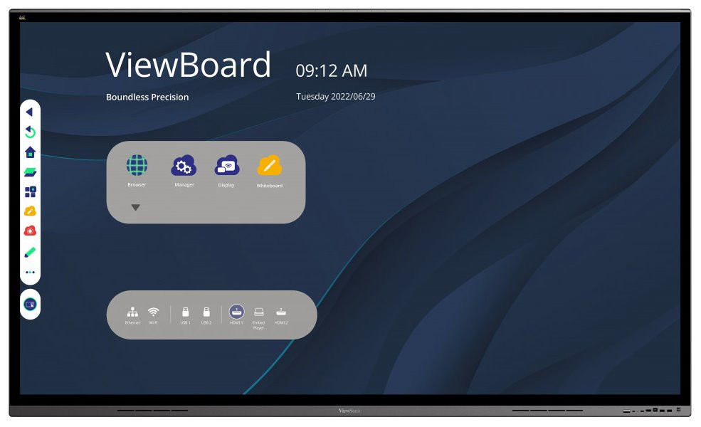 ViewSonic Flat Touch Display IFP8662/ 86"/ UHD / 16/7 /400cd / Android 3-32/ OPS/VGA/HDMI/USB-C/HDMIout