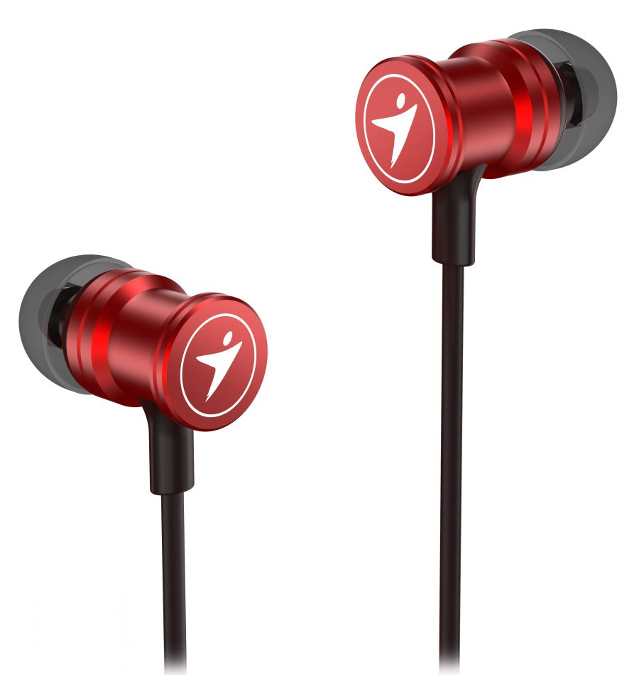 GENIUS headset HS-M316 METALLIC RED/ červený/ 4pin 3,5 mm jack