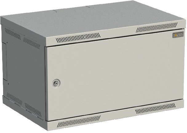 Rozvaděč nástěnný SENSA 6U 400mm, dveře plech, RAL 7035, SENSA-6U-64-21-G