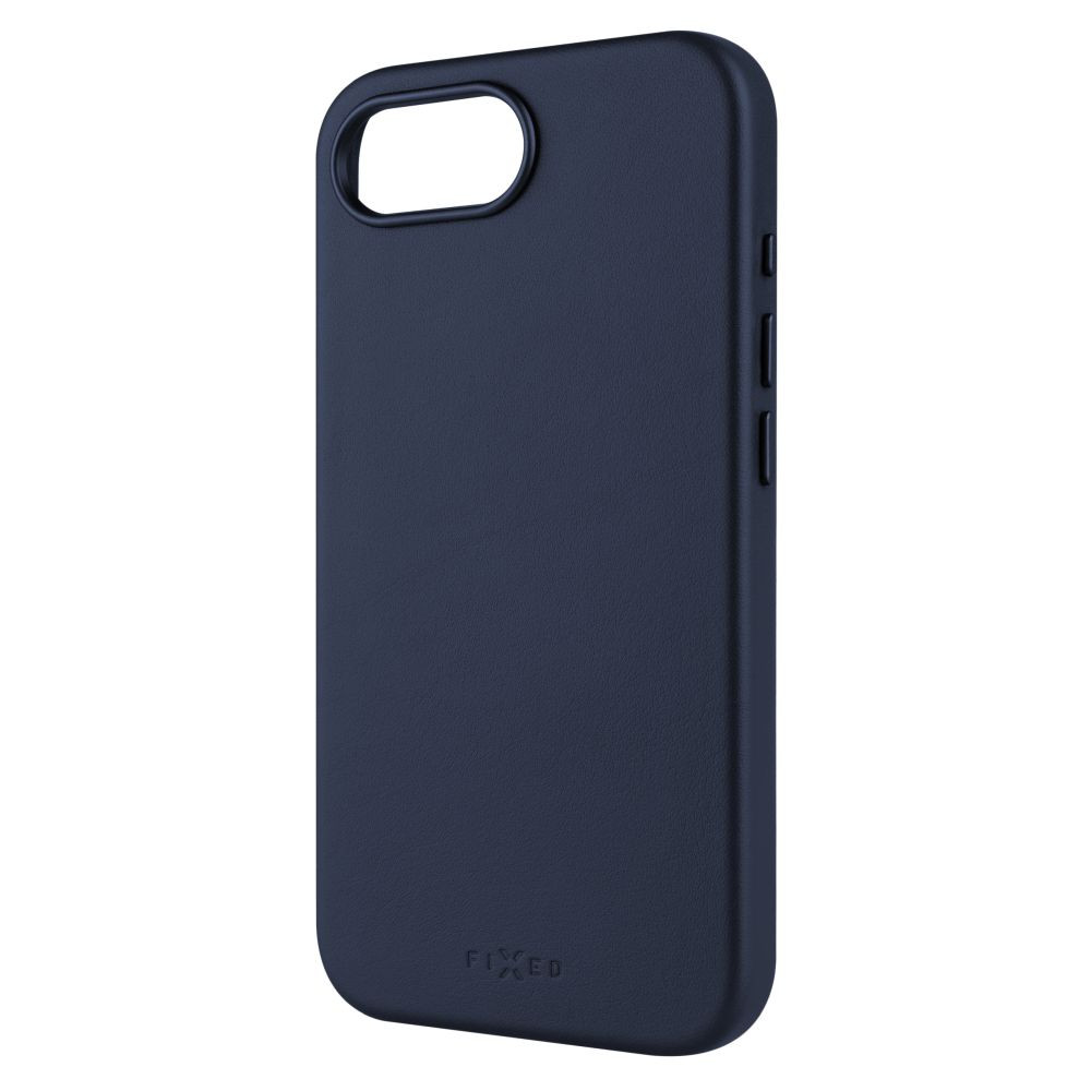 FIXED MagLeather kožený kryt iPhone 16e, modrý