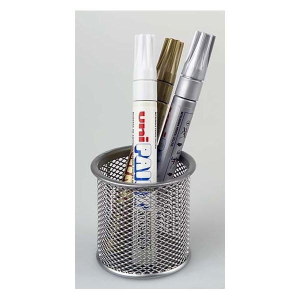 Drátěný kalíšek na tužky, malý, stříbrný