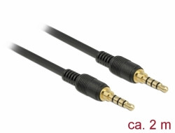 Delock Kabel Stereo Jack 3,5 mm 4 pin samec > samec 2 m černý