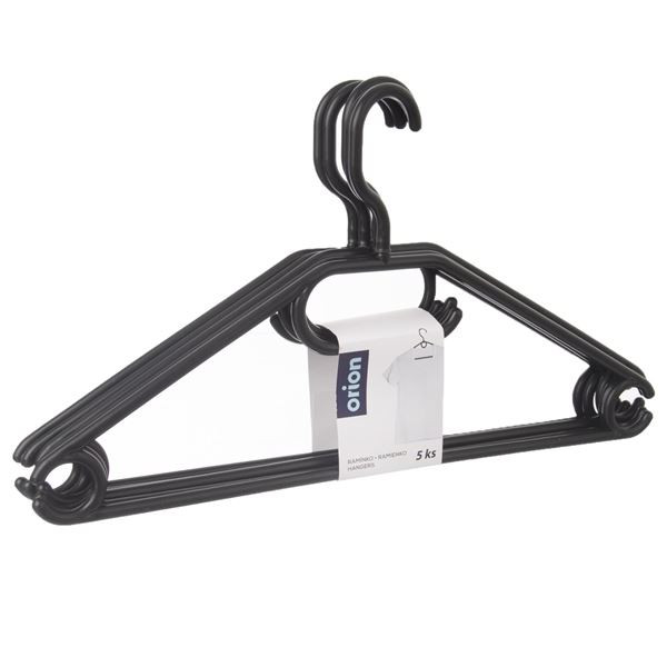 Ramínko plastové, otočné - 5 ks v balení, černé