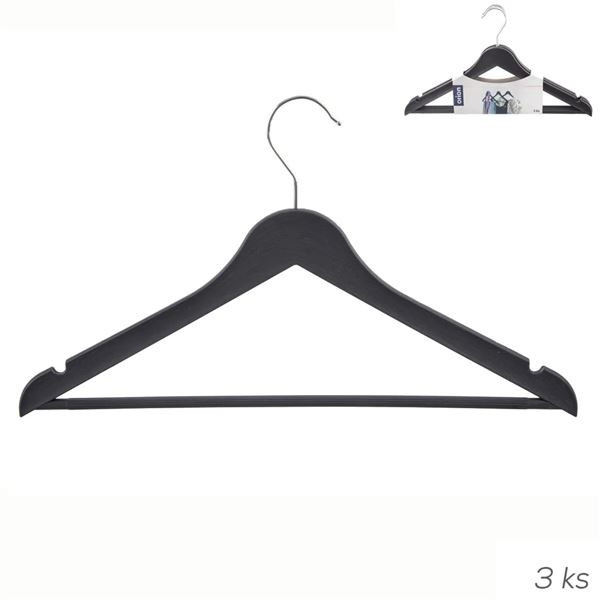 Ramínko plastové, otočné - 3 ks v balení, černé