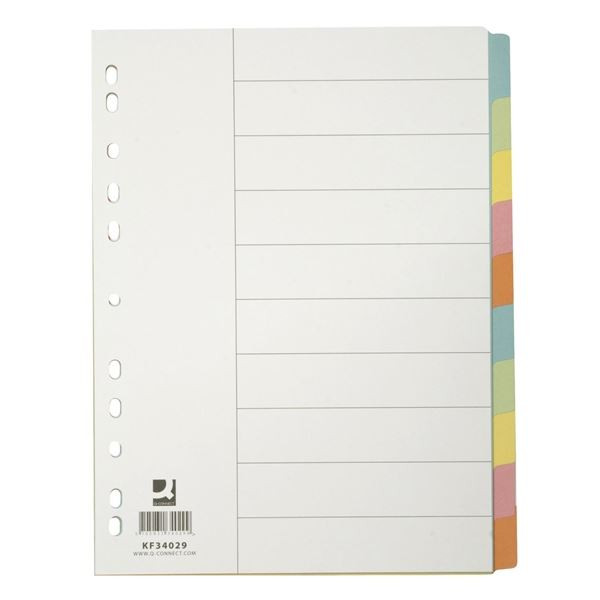 Papírový rozlišovač Q-Connect,A4,barevný,10 listů