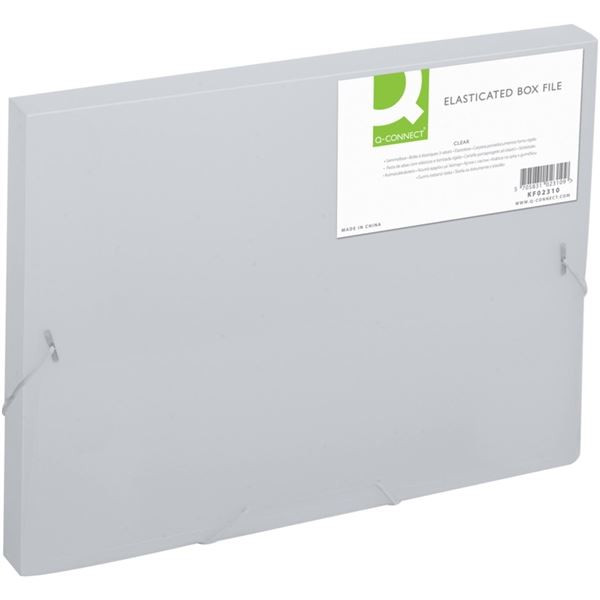 Box na spisy Q-C A4 s gumič, transp. mléčná 2,5cm