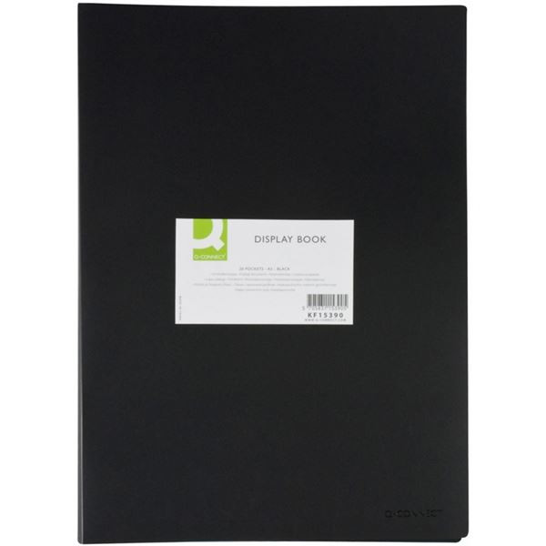 Katalogová kniha Q-Connect A3, 20 kapes, černá