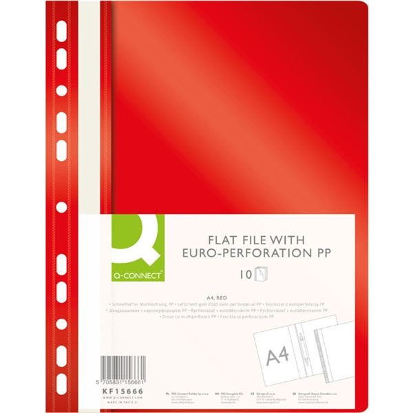 Závěs.plastové rychlovazače Q-Connect,A4,červ.10ks