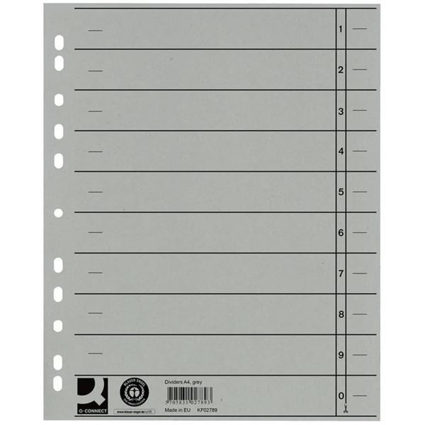 Barevný rozlišovač Q-Connect A4, 100ks, šedý