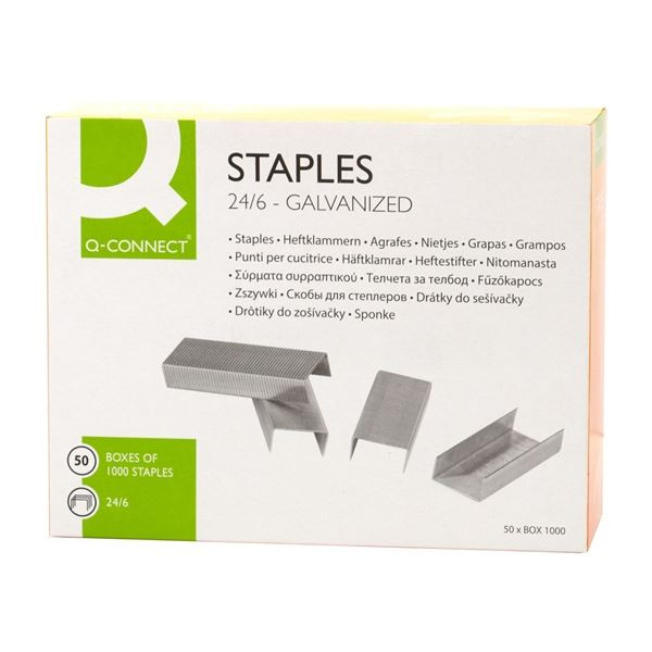 Drátky Q-Connect, 24/6, 1000 ks