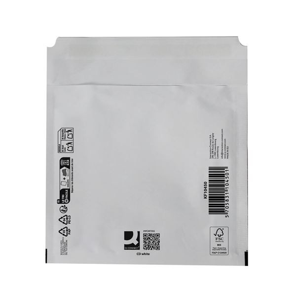 Bubl.obálky Q-C - na CD, 200 x 175 mm, bílé 10 ks