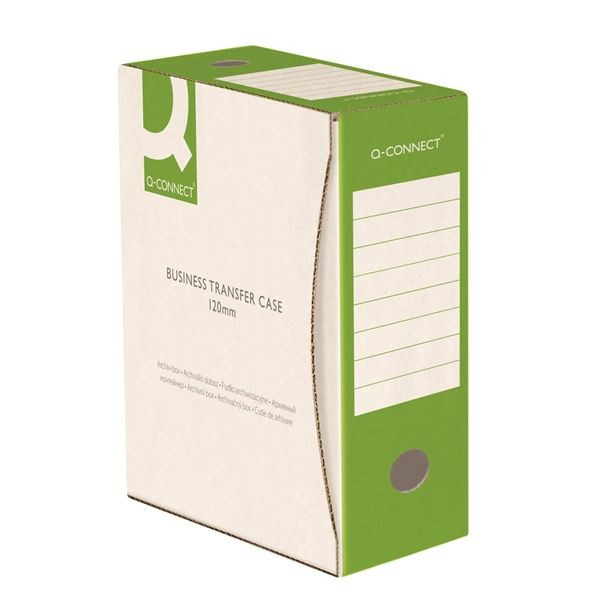 Archivační krabice Q-Connect,A4, bílozelená, 12 cm