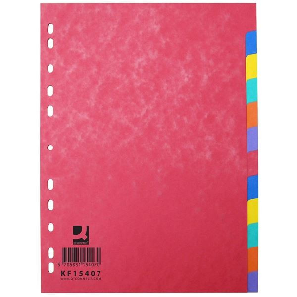 Papír.rozlišovače Q-Connect-A4,lesklé,bar.,12listů