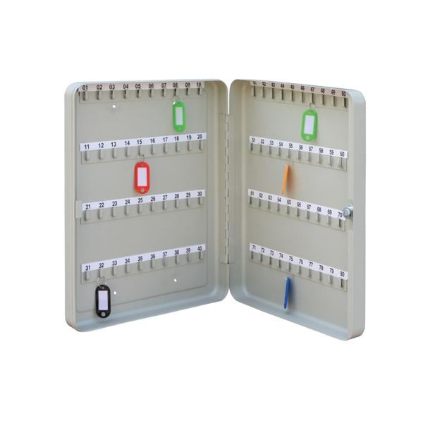 Skříňka na klíče Q-Connect pro 80 klíčů, šedá