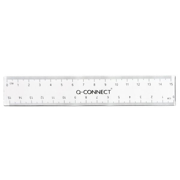 Plastové pravítko Q-Connect, 15 cm