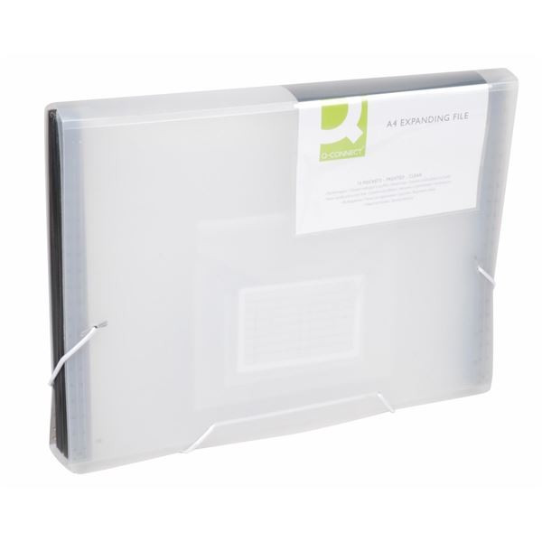 Aktovka s přihrád.Q-Connect-A4,transp.,13 přihr.