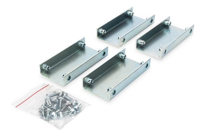 Digitus Connection set for Unique and Dynamic Basic racks, 4 pieces, galvanized, incl. screws steel brackets + screws