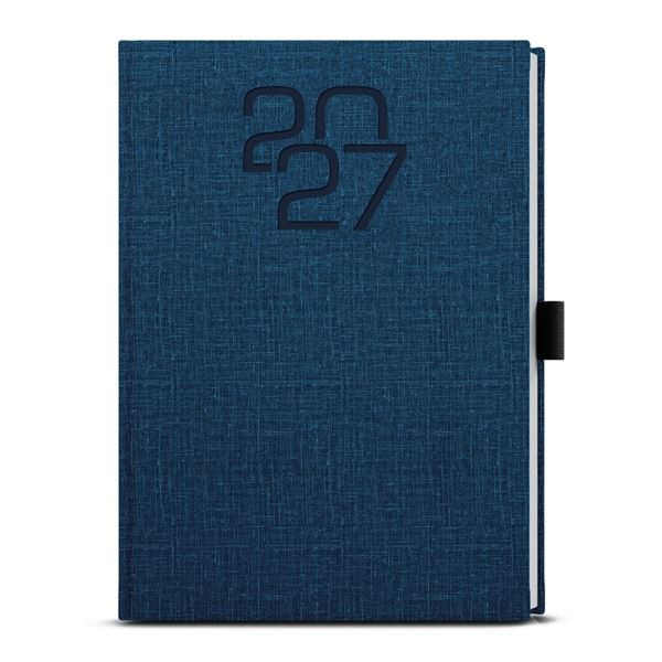 Týdenní diář 2027 Fabric - A5, modrý