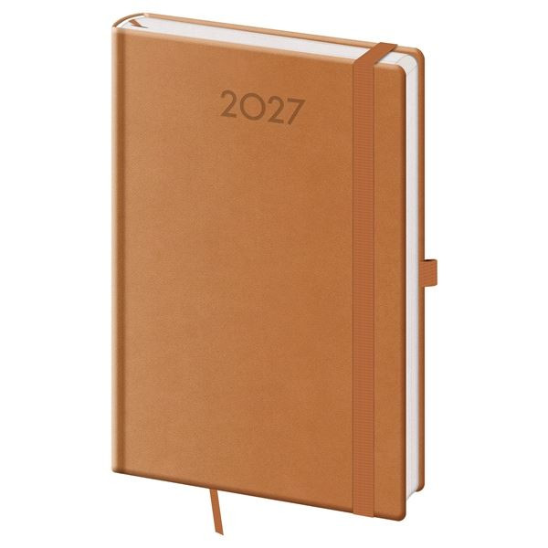 Týdenní diář 2027 Print Plus - A5, hnědý