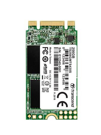 TRANSCEND MTS430S 256GB SSD disk M.2, 2242 SATA III 6Gb/s (3D TLC), 530MB/s R, 400MB/s W
