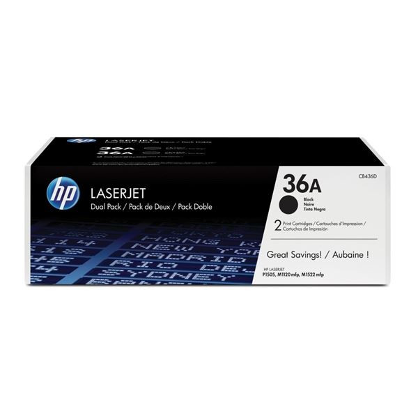 Toner HP CB436AD, černý, dvojbalení