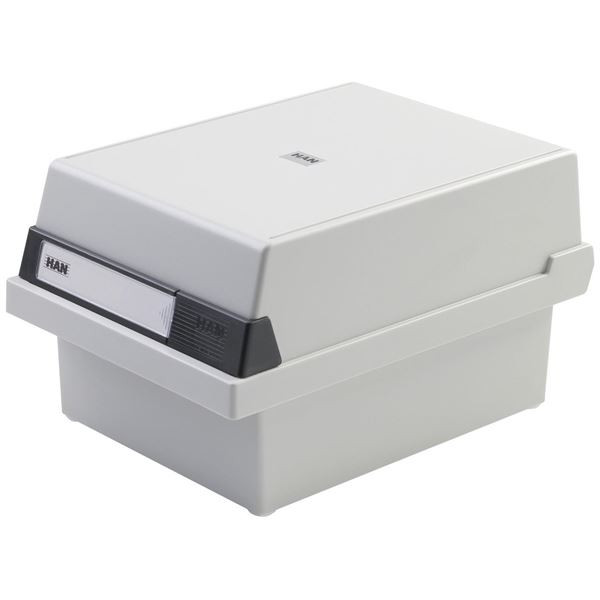 Kartotéka HAN A5,víko,235x190x250 mm,sv.šedá