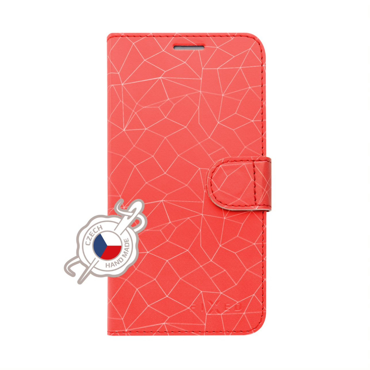Pouzdro typu kniha FIXED FIT pro Apple iPhone 11 Pro Max, motiv Red Mesh
