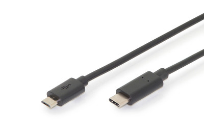 Digitus Připojovací kabel USB typu C, typ C na micro B M/M, 3,0 m, 3A, 480 MB, verze 2.0, bl