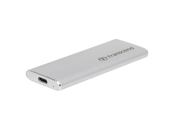 Transcend ESD240C 120GB USB 3.1 Gen2 (USB-C) Externí SSD disk (3D TLC), 520MB/R, 400MB/W, kompaktní rozměry, stříbrný