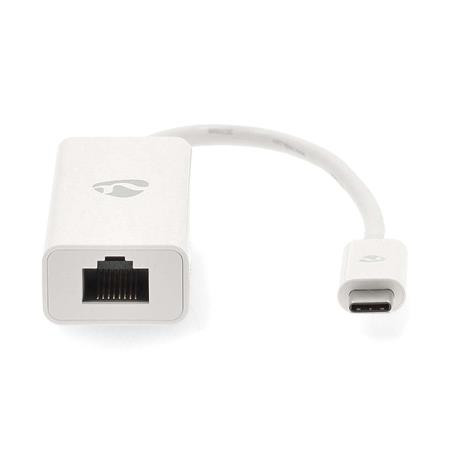Nedis CCGB64950WT02 - Síťový adaptér USB | USB 3.2 Gen 1 | 1000 Mbps | USB-C™ Zástrčka | RJ45 Zásuvka | 0.20 m | Bílá