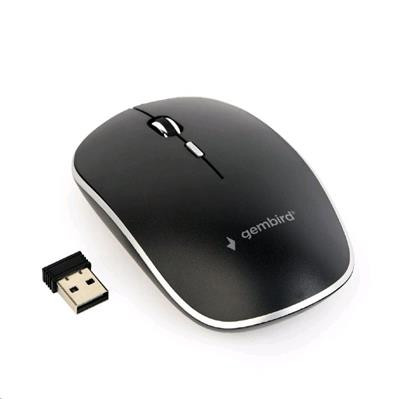 Gembird Myš MUSW-4B-01, černá, bezdrátová, USB nano receiver