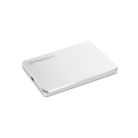 TRANSCEND 2TB StoreJet 25C3S, 2.5", USB-C (3.1 Gen 1) Stylový externí hard disk, ultra-tenký, stříbrný