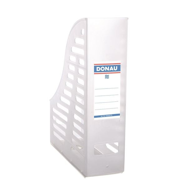 Stojan na časopisy Donau, EKO, transparentní bílý