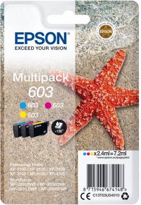 EPSON cartridge T03U5 (cyan/magenta/yellow) multipack (hvězdice)