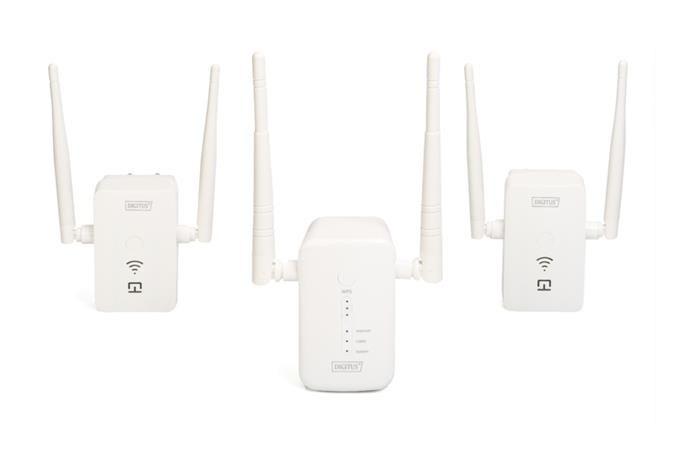 DIGITUS Sada bezdrátového dvoukanálového Mesh systému s rychlostí 1200 Mb/s, 3 ks 2,4 / 5,8 GHz, WPS, 1x Lan, 1x Wlan