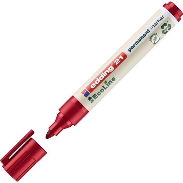 Permanentní popisovač Edding Ecoline 21, červený