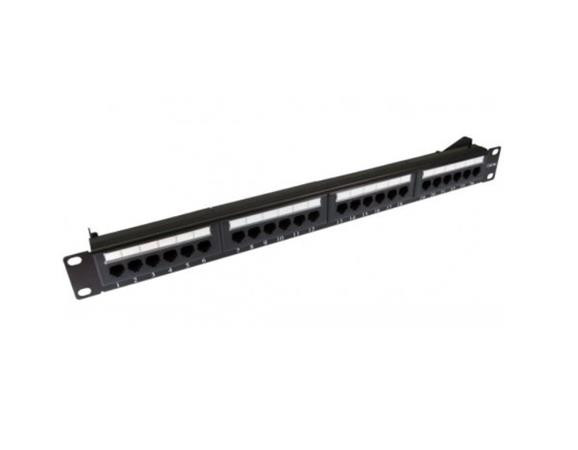 OPTIX UTP Patch panel Cat.6, 24 port, 1U, black, Certifikován