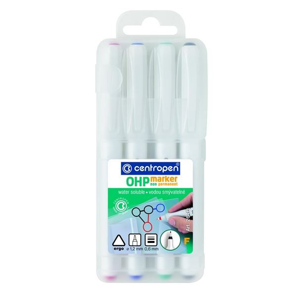 Popisovač na fólie Centropen 2646, sada 4 barev