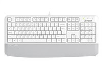 A4tech FK20, multimediální kancelářská klávesnice, CZ/US, USB, bílá