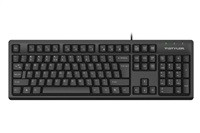 A4tech FKS12, multimediální kancelářská tichá klávesnice, CZ/US, USB, černá