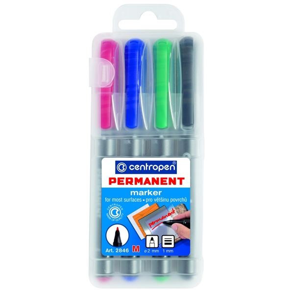 Permanentní popisovač Centropen 2846, sada 4 barev