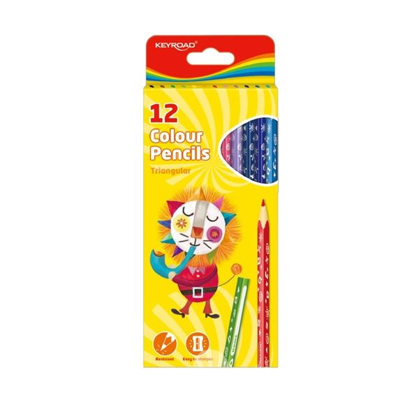 Pastelky KEYROAD trojhranné 12 ks