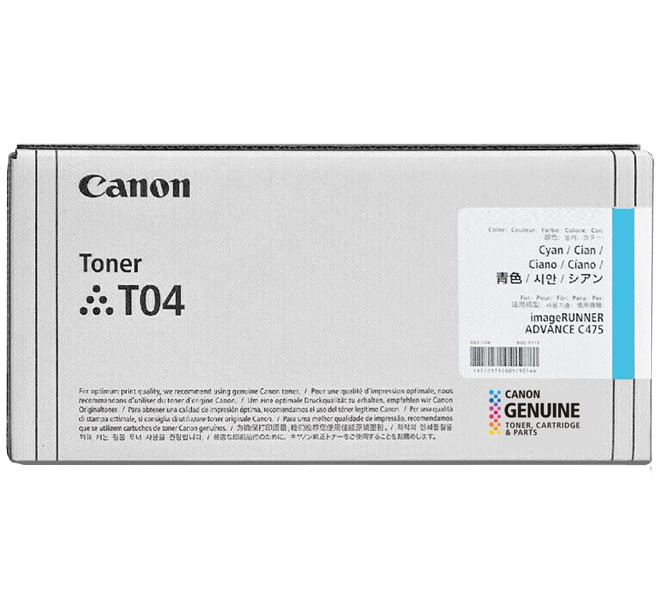 Canon originální  TONER T04 CYAN iR-ADV C475/C477 27 500 stran A4 (5%)