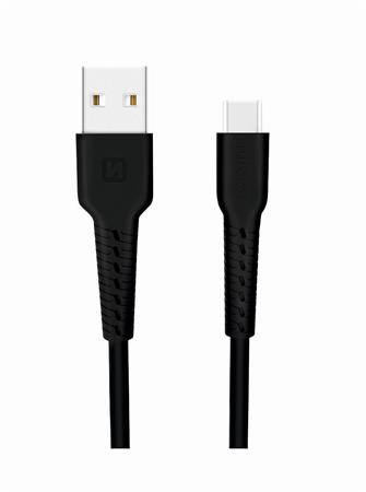 SWISSTEN DATOVÝ KABEL USB / USB-C 1,0 M ČERNÝ