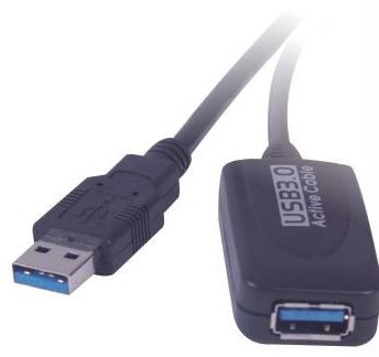 PremiumCord USB 3.0 repeater a prodlužovací kabel A/M-A/F 5m