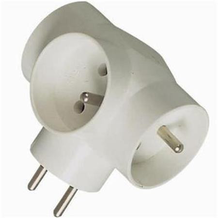 PremiumCord roztrojka 230V, 3x kulatá zásuvka