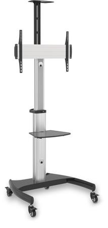 CONNECT IT Wheelie II pojízdný stojan & držák na jednu obrazovku 37" - 75", záruka 30 let, STŘÍBRNÝ