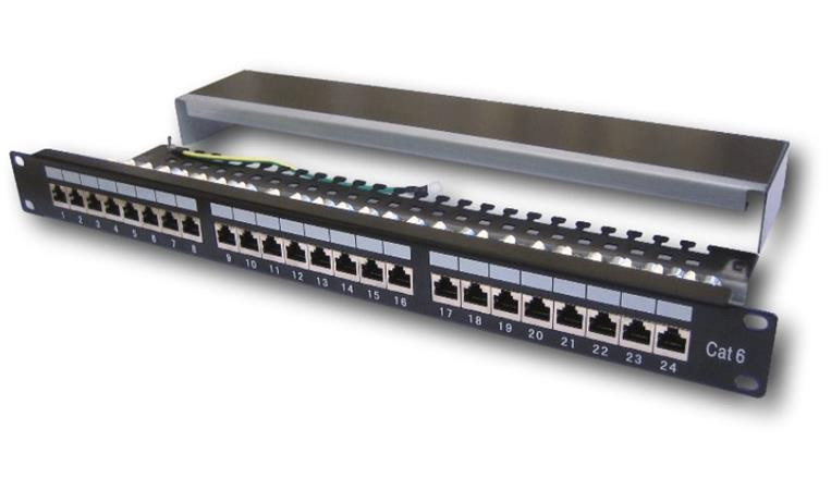 DATACOM Patch panel 19" STP 24 port CAT6 LSA 1U BK (3x8p) / VL