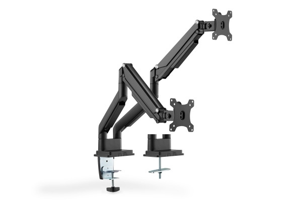 Digitus universální držák monitoru duální s plynovou pružinou, 15-32 ", 2x 9 kg (max.), Černý VESA: 75 x 75, 100 x 100